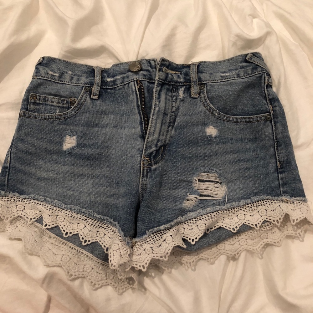 Free People Lace Crochet Shorts